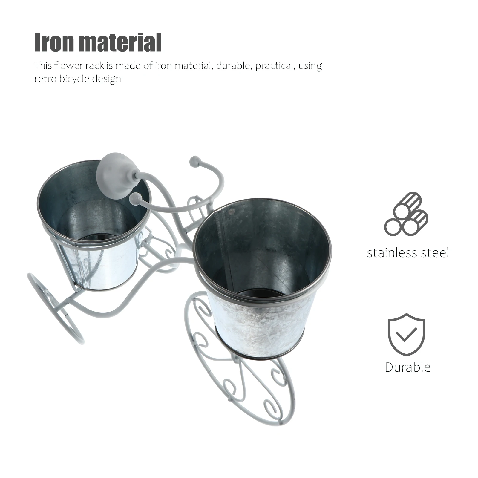 1 قطعة رف أحواض زهور الدراجة الحديد شكل الدراجة حامل النبات لحامل العصارة ديكور المنزل مكتب حديقة الديكور #4
