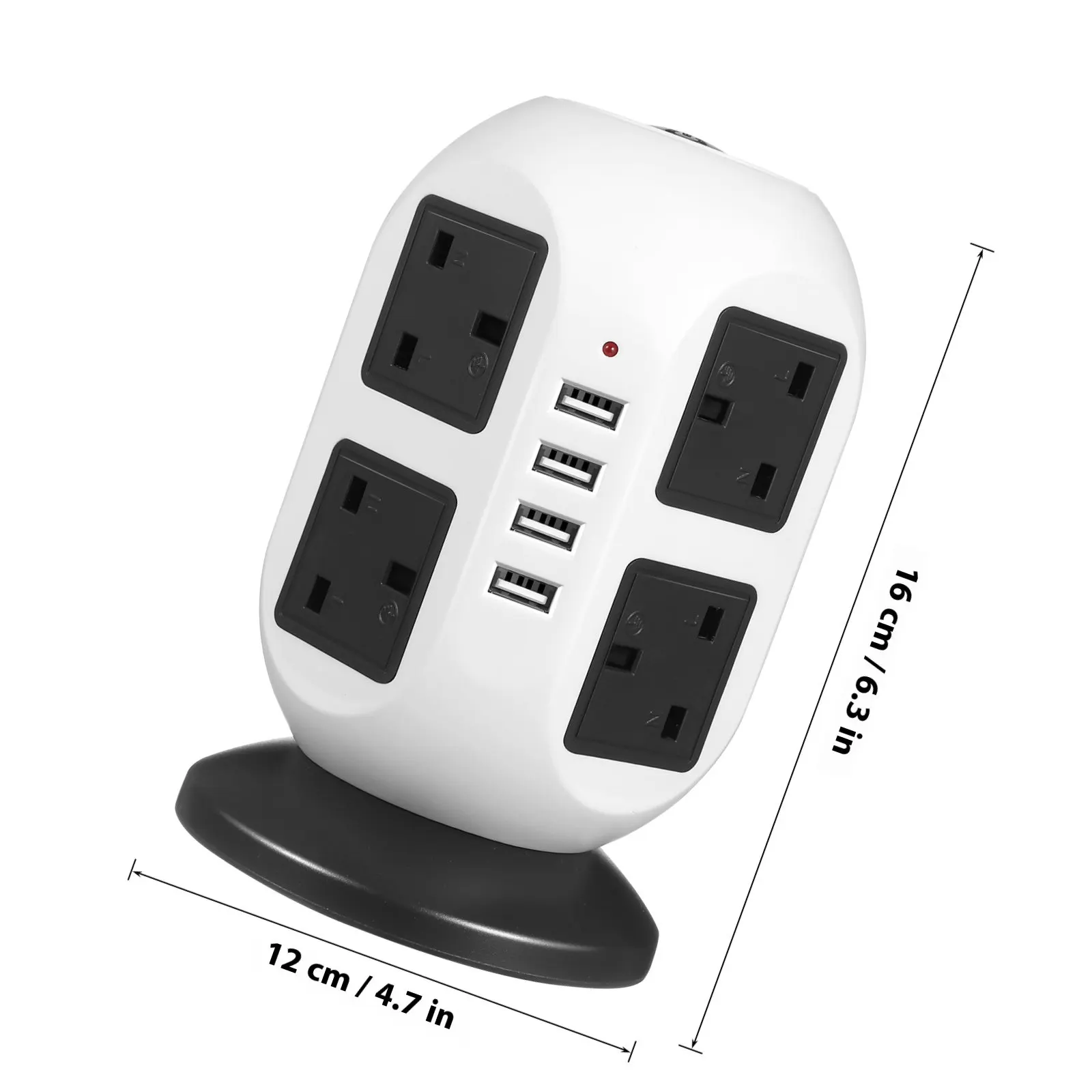 Electrical Outlet Extender Power Strip with Multiple Outlets USB Charging Ports Overload Protection Space Saving Tower Design Uk