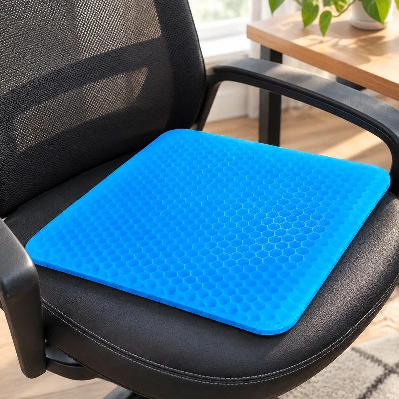 Gel Honeycomb Comfort Cushion with Tailbone Support for Office, Car, Wheelchair, and Home Seating