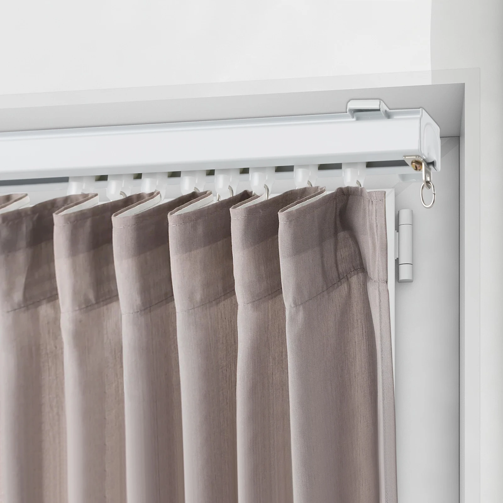 

Track Kit with Hooks, Ceiling Mount Curtain Track, Large Size for Space 12ft - 18ft, Work with Grommet and Pinch Pleated Curtain