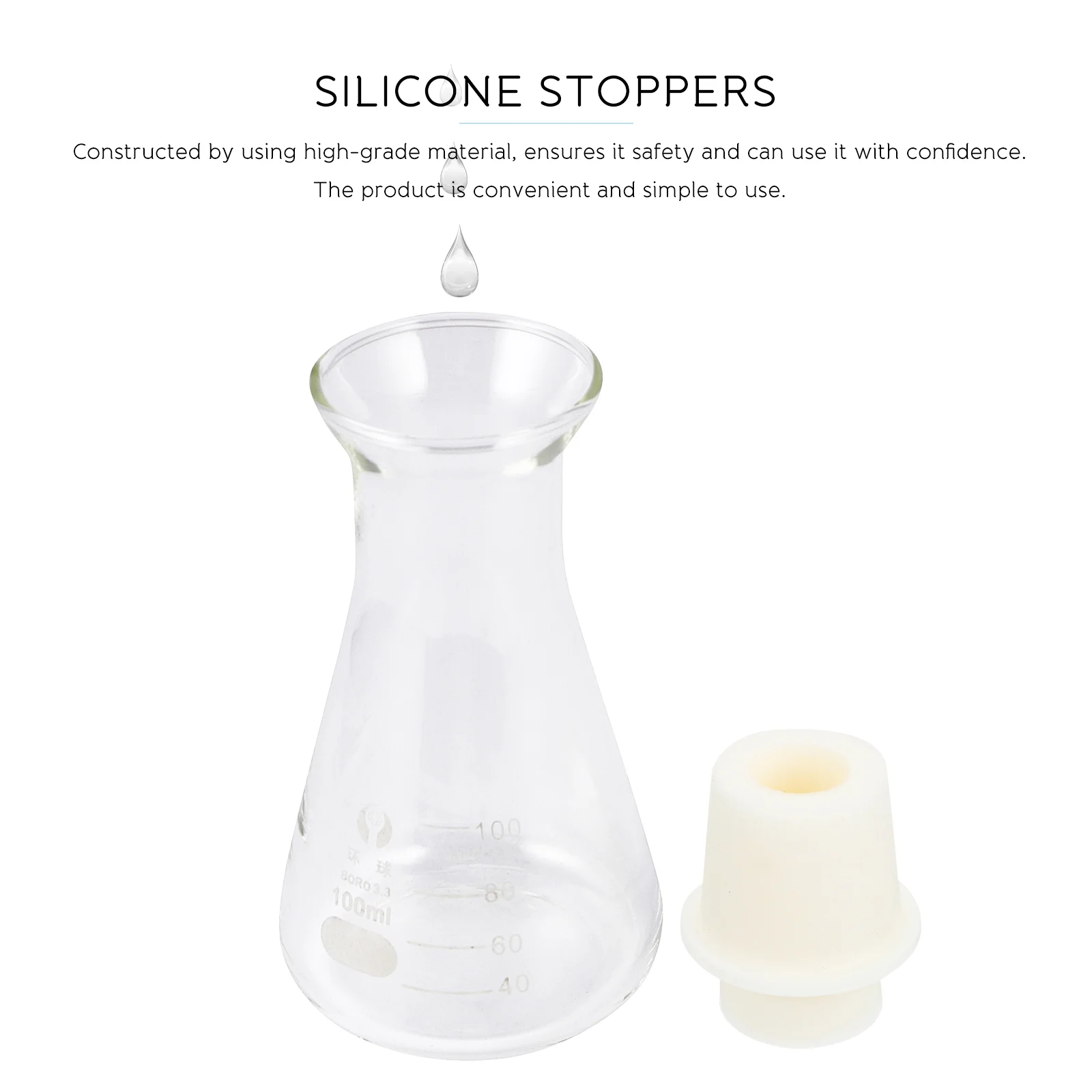 5 Pcs Erlenmeyer Flask Stopper Silicone Stoppers Sealing Plugs for Bottle Vacuum Sealer Machine Test Tube Glass Sealers Holes