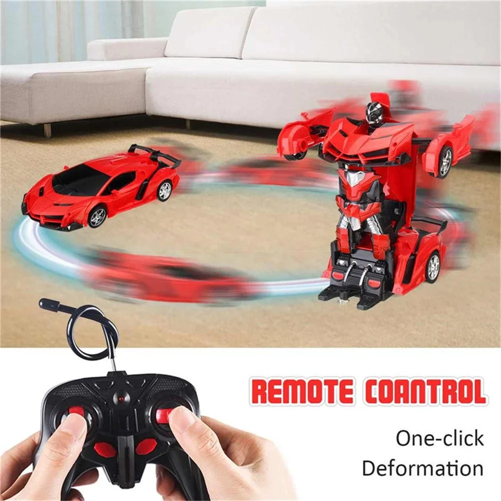 Robô de carro RC 2 em 1, veículo de brinquedo transformador de controle remoto, modelo de carro de corrida de deformação, conversão automática, presentes para meninos e crianças