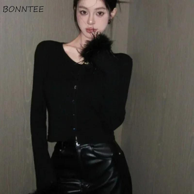 

Кардиган женский в стиле пэчворк, пушистый, модный, шикарный, элегантный, внутренний, в корейском стиле, универсальный дизайн, милый, пряный, облегающий, для девочек, Harajuku, уютный