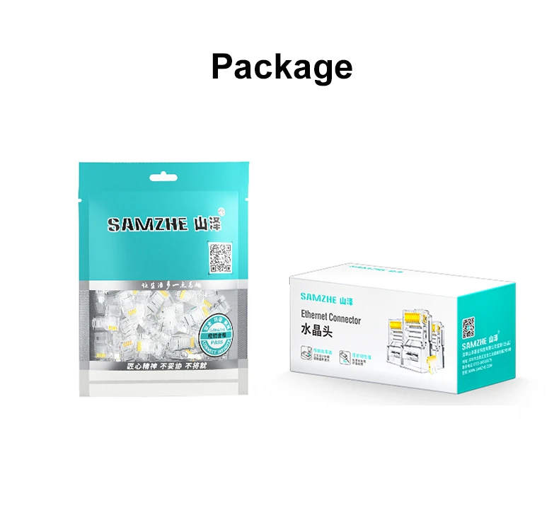 SAMZHE Cat6 RJ45 Modulare Stecker 8P8C Stecker für Ethernet Kabel, gold Überzogene 1Gbps KATZE 6 Gigabit Groß Ethernet Crimp Anschlüsse – Detail 14