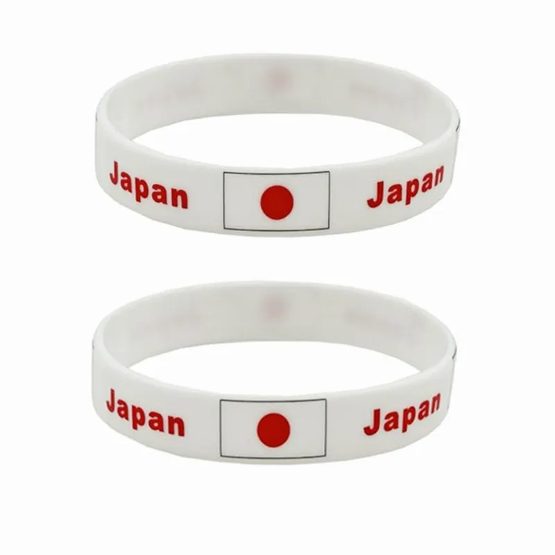 2pcs Japan Flag Silicone Bracelets Sports Japanese Wristbands National Wrist Strap for Men Women Rubber Band Fashion Accessories