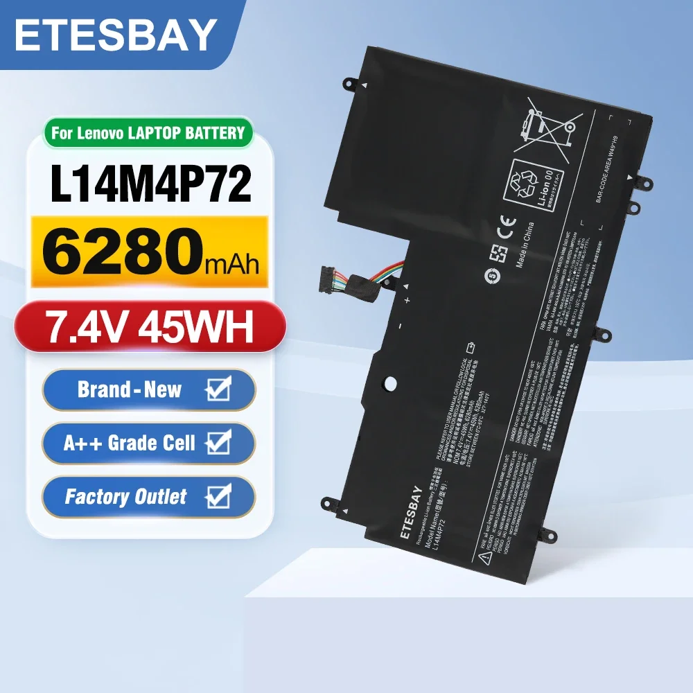 ETESBAY L14S4P72 For LENOVO Yoga 3 14 Yoga 700 14ISK Serie Yoga3 14-IFI Yoga3 14-ISE L14M4P72 5B10K10224 45WH Laptop Battery