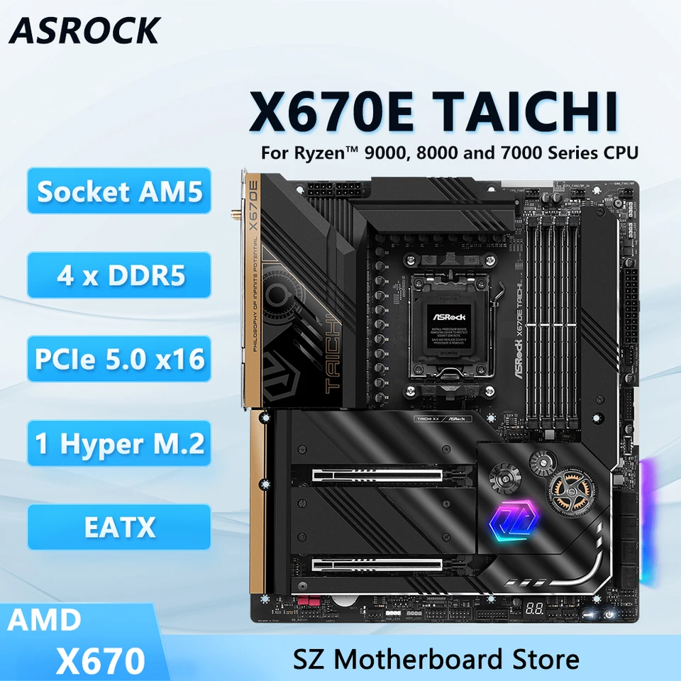 ASROCK X670E Taichi マザーボード AM5 Ryzen 9 7950X3D 対応 DDR5