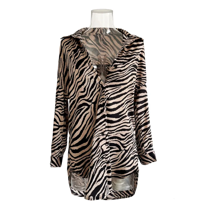 Loose Boyfriend Style Long Shirt, Sexy Ice Silk Satin Pajamas, Women's Loungewear Can Be Worn Outside Casual, Breathable, Cool