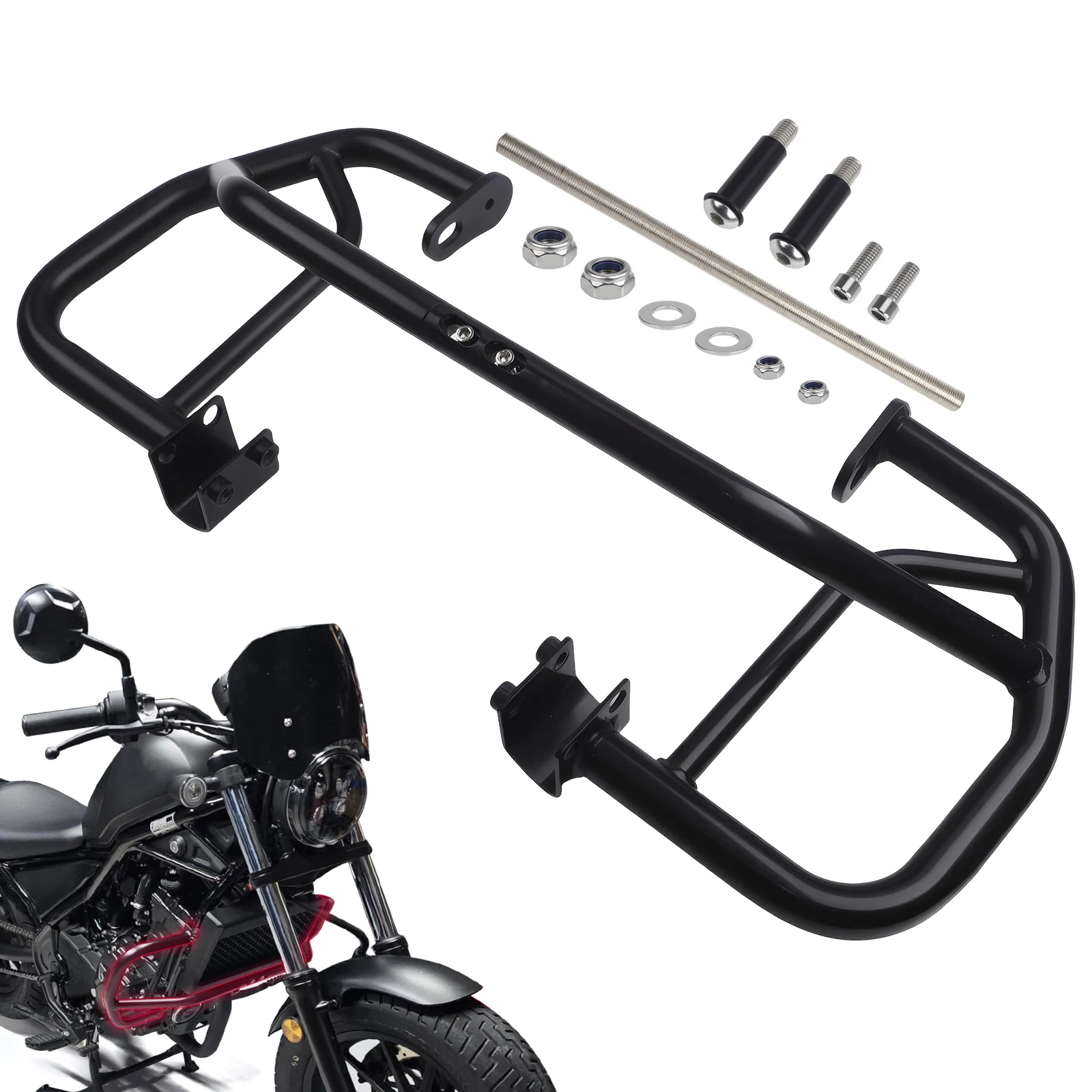 

Motorcycle Engine Guard Crash Bar Protection Fit For Honda Rebel CMX300 CMX500 2017-2024 Black Frame Bumper Falling Protector