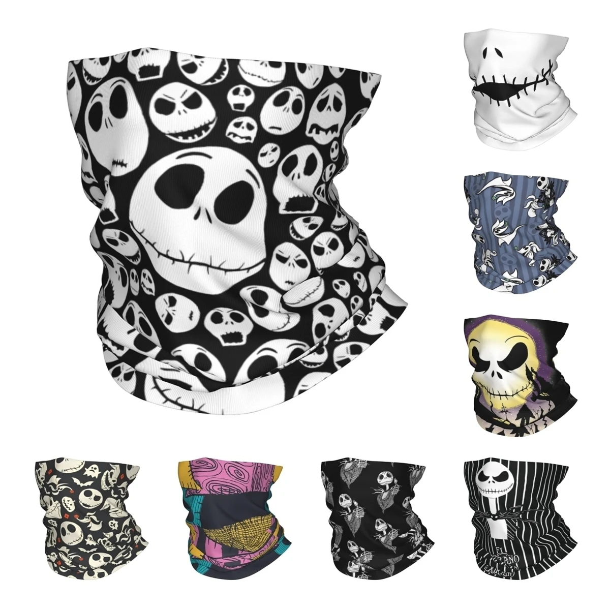 The Nightmare Before Christmas Jack Face Bandana Neck Gaiter Mask Scarf Multifunctional Headband for Men Women Adult Washable