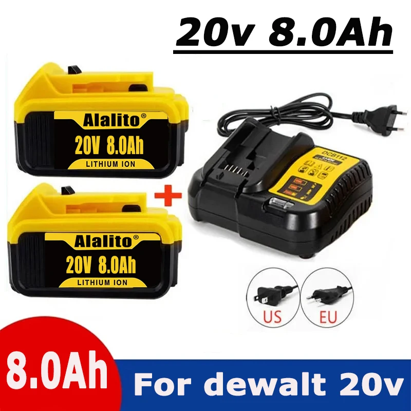 

Bateria do Li-íon da substituição para DeWalt, baterias da ferramenta elétrica, DCB200, DCB205, DCB201, DCB203, 20V, 8.0Ah,