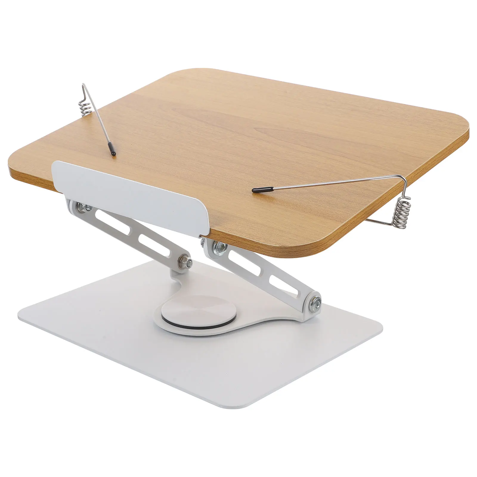 

Rotating Wood Grain Reading St Book Shelf Notebook Bookshelves Aluminum Alloy Lightweight Portable Safe Student Desk