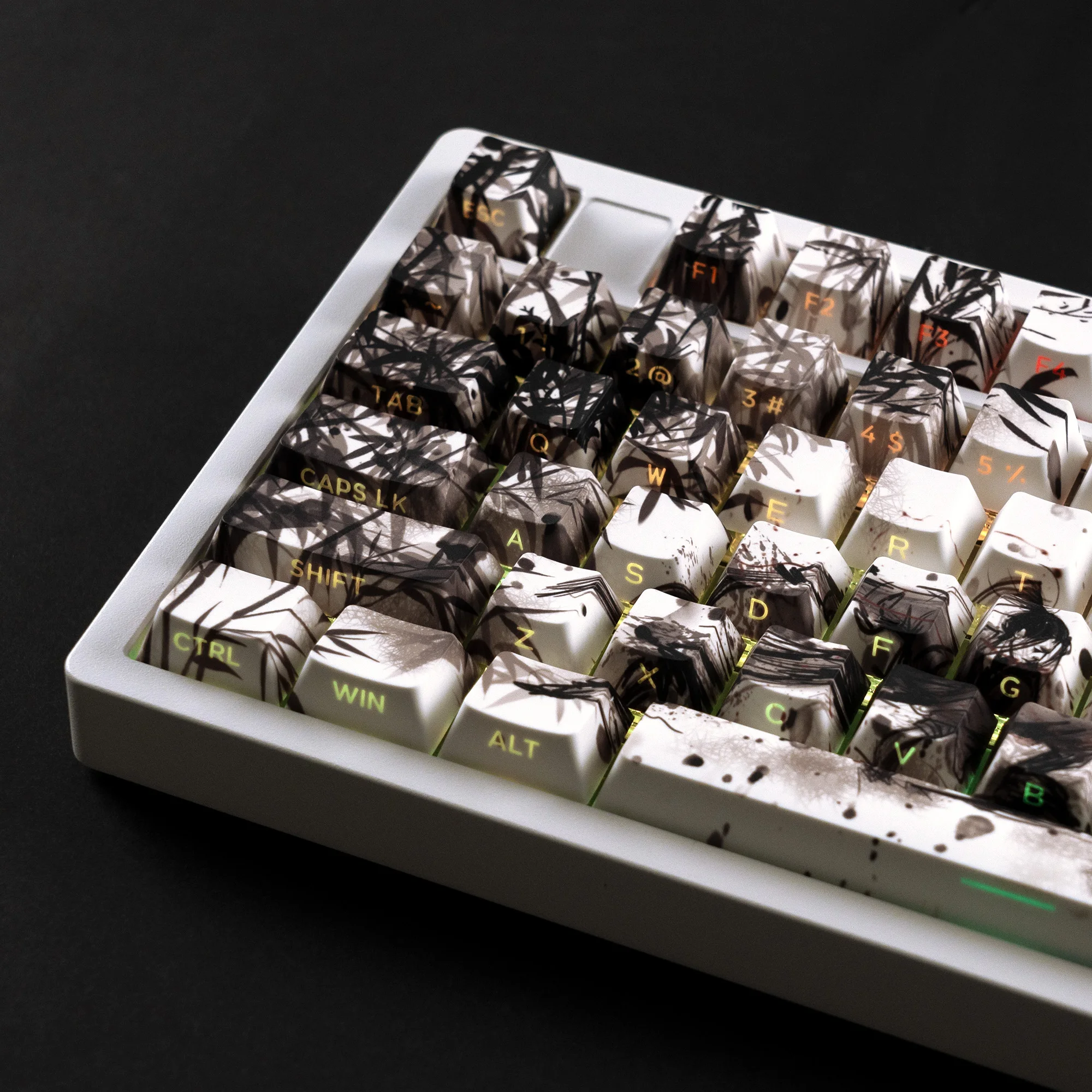 Колпачки для клавиш XVX Dye-Sub с боковым принтом в стиле ретро, китайский дизайн, колпачки для клавиш с боковым принтом для механической клавиатуры, колпачки для клавиш Cherry Profile PBT