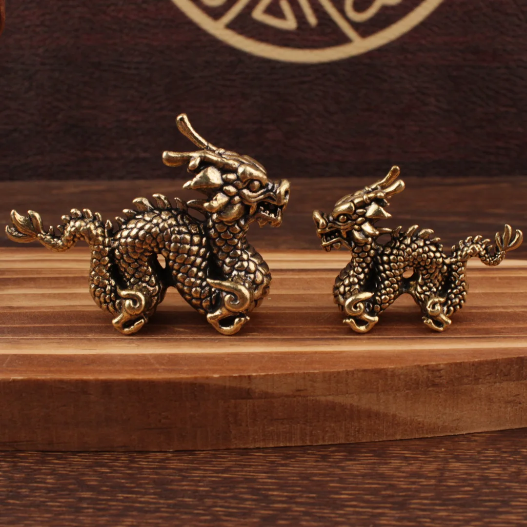 Solid brass ornament Xiangruilong small copper ware Chinese creative ornament Cross-border retro ornament