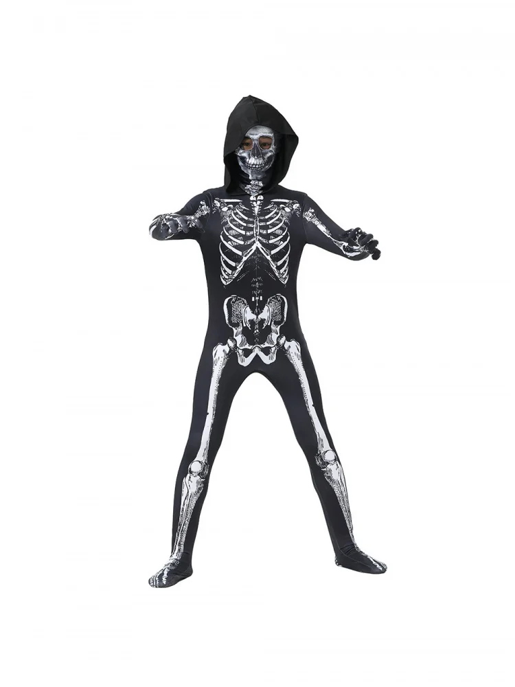 

Children's Halloween Skeleton Role-playing Bodysuit Cosplay Performance Party Costume Polyester High Stretch Comfortable
