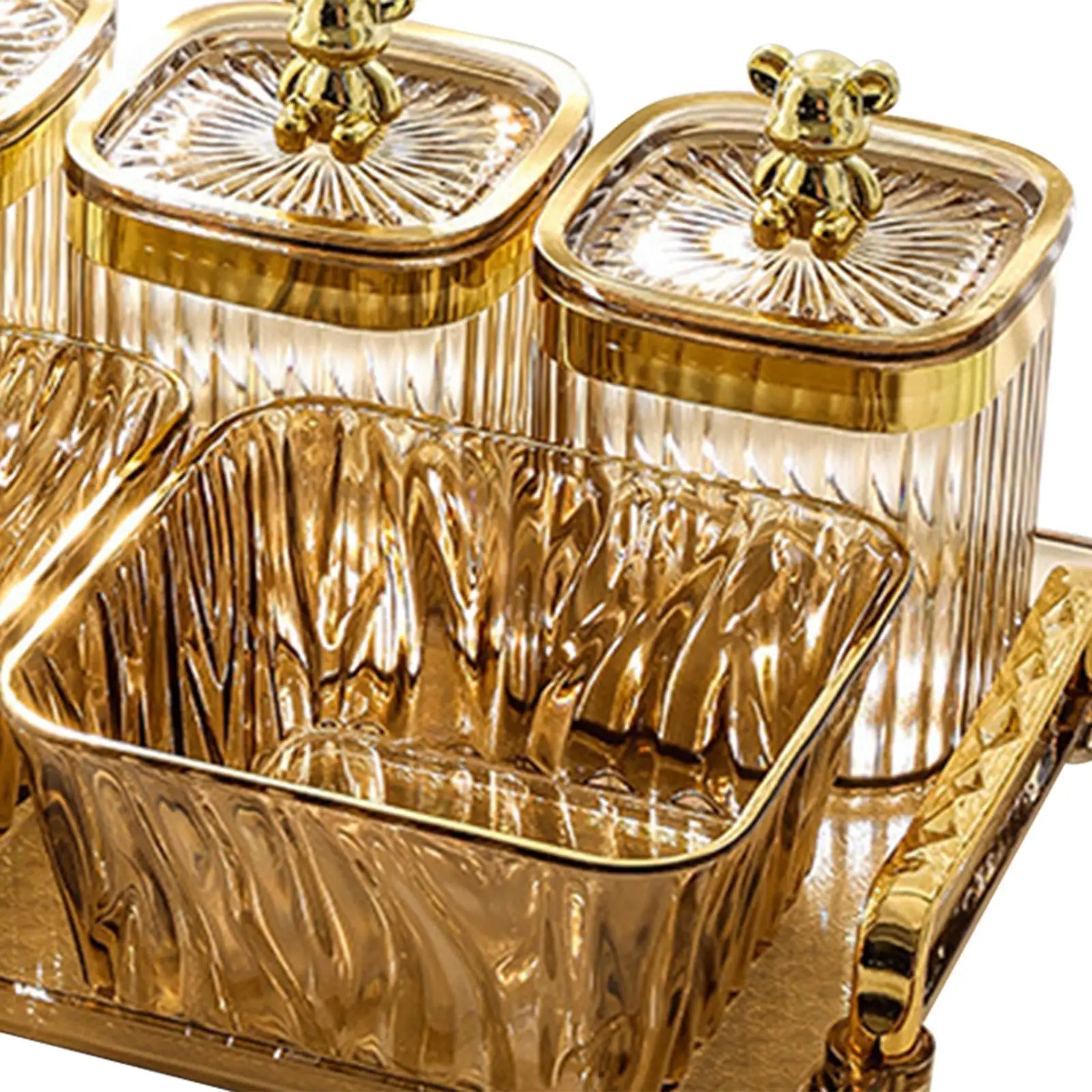Decorative Serving Platter with Storage Jar for Dried Fruits and Snacks for Party Buffet Table Tray for All Occasions