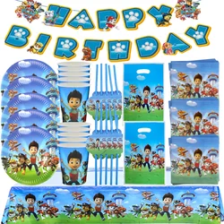 Paw Patrol Birthday Party Decoration Disposable Tableware Dog Tablecloth Plate Cup napkin Paw Patrol Party favors Gifts Supplies