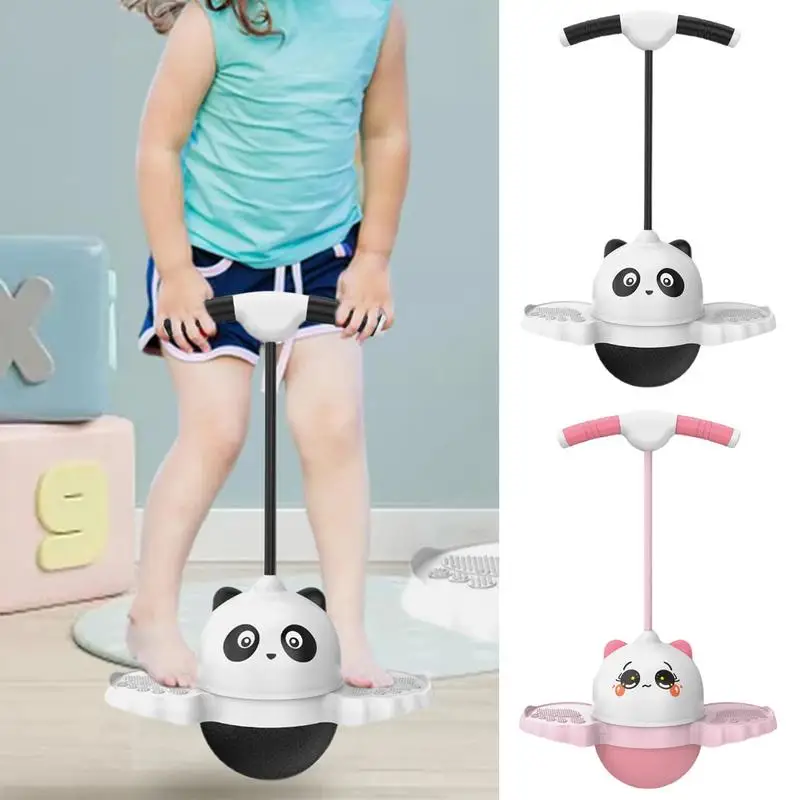 Pogo Sticks Cute Animal Theme Pogo Ball Anti-Slip Jumping Toy With Easy Grip Handle Balance Board Bouncing Ball For Kids Todlers