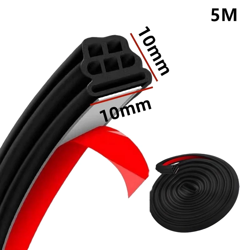 Universal 5M Auto Car Door Trunk Sael Strip Rubber Weather Strip Easy Installation and Weatherproof Protection