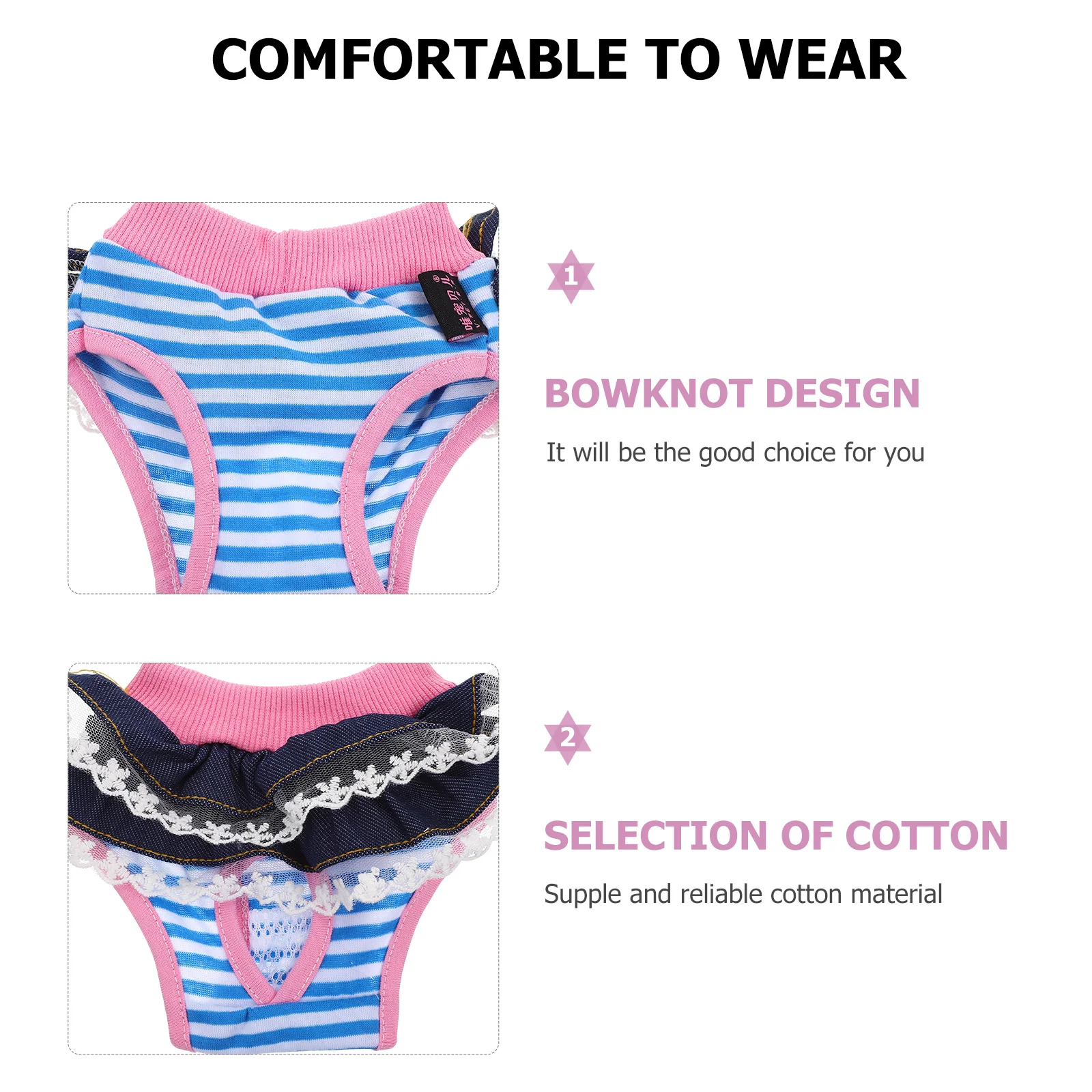 

Female Dog Diapers for Peeing Nappies Pants Panties Puppy Washable Cotton Reusable