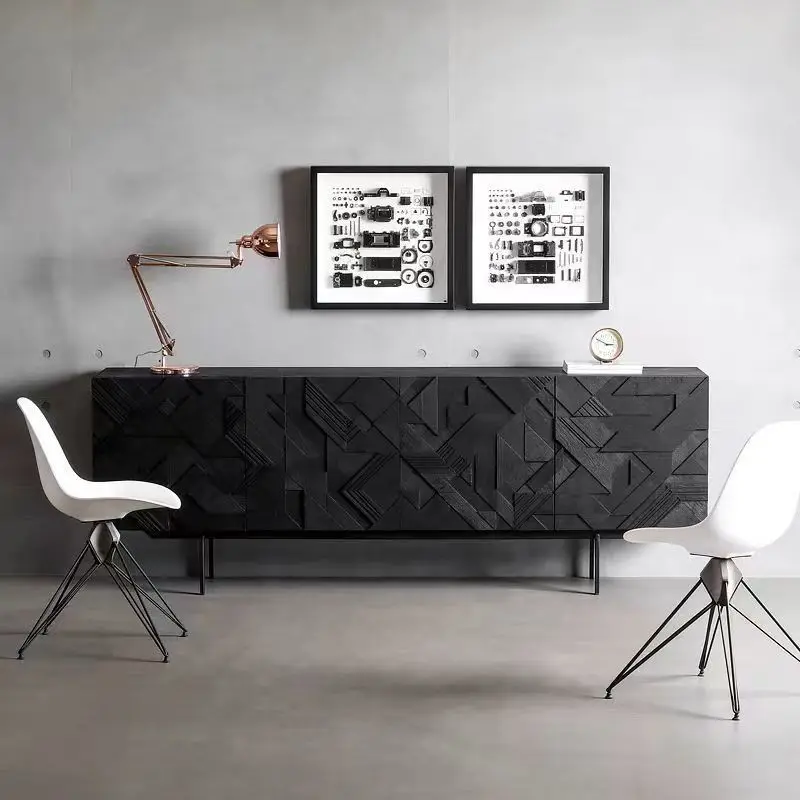 

Nordic solid wood TV cabinet Italian creative dining sidecabinet handmade light luxury living room side cabinetlocker combina