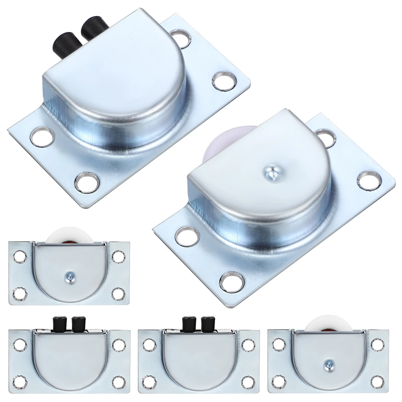 6 قطعة الفولاذ المقاوم للصدأ انزلاق الباب الأسطوانة عجلات قابل للتعديل خزانة دليل بكرة لخزانة خزانة دش الباب كتم انزلاق #5