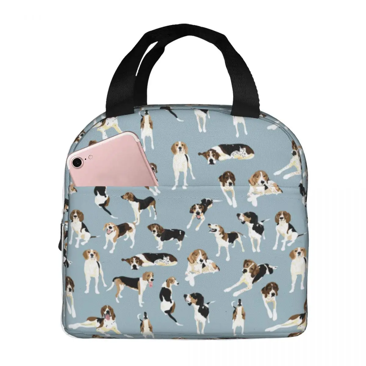 Lunch Bag for Men Women Tree Walker Coonhound Insulated Cooler Portable Picnic Animal Canvas Lunch Box Food Storage Bags