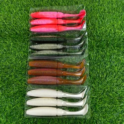 Noeby 6PC 17cm/39g Silicone bait Fishing lure T tail worm Soft lures Artificial bass baits Swimbait Fishing gear fishing bait