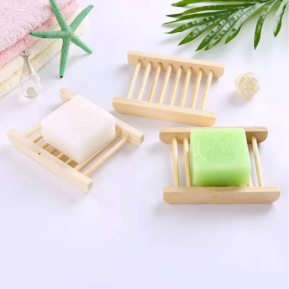 

6pcs Natural Draining Design For Bathroom Storage Organizer Soap Drainer Tray Holder Case Soap Holder Drainer