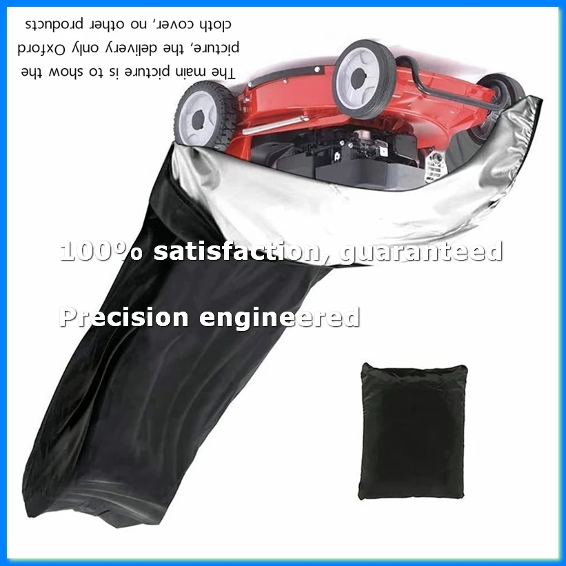 Push Mower Cover Outdoors, Heavy Duty Polyester Oxford Waterproof Lawn Mower Cover, Black Uv, Dust, Wind Protection-A55K