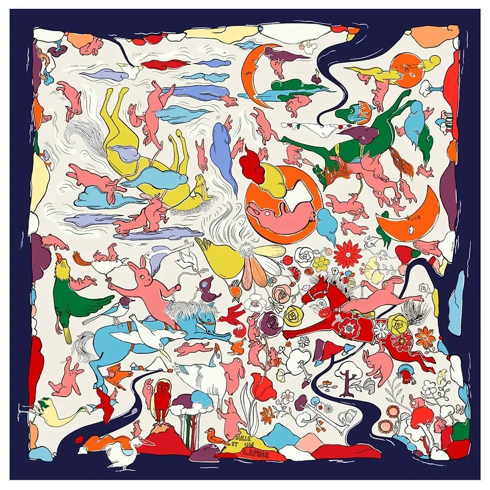 1 unidad de ropa de moda de Carnaval de conejo, chal para mujer, envoltura para el pecho, bufanda cuadrada grande, pañuelo para la cabeza, bufanda de gama alta, venta al por mayor