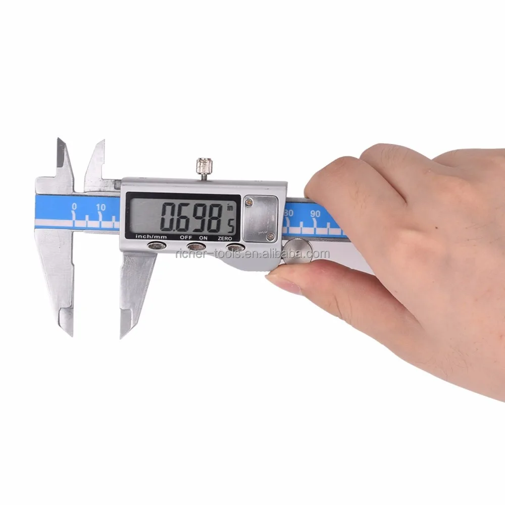 

150mm/6" Electronic LCD Digital Stainless Vernier Calipers With 0.01mm Resolution And +/-0.03mm Accuracy For Lab Use