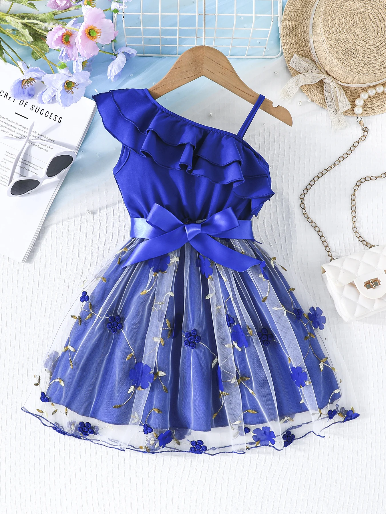 Dress For Kids 2-7 Years old Birthday Ruffled Embroidered Sleeveless Floral Princess Dresses Ootd For Baby Girl image 4