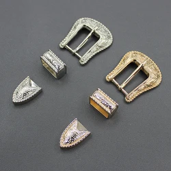 3Piece Suite/1set 20mm Metal Belt Buckle Vintage Carved Alloy Pin buckles Hardware For DIY Clothing Strap Belts Accessories