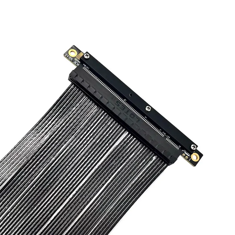 ADT-Link PCIe 5.0 مزدوج عكسي x16 بطاقة الرسومات تمديد كابل عالية السرعة ضياع لينة الشريط الناهض محول a4itx
