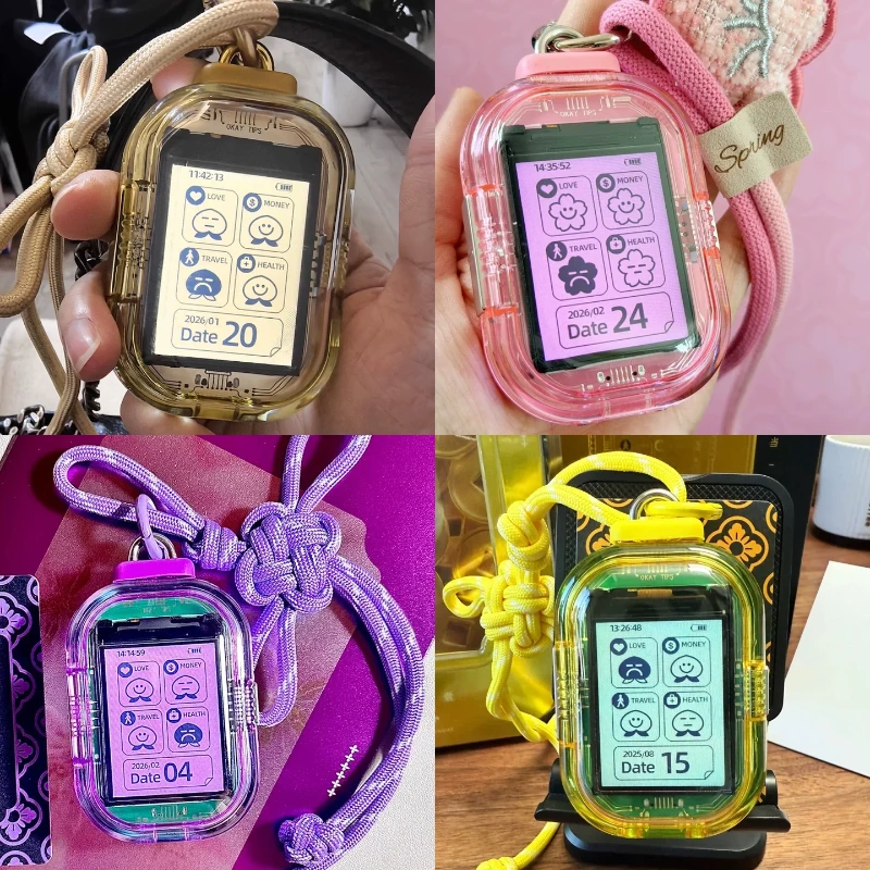 

POP SUNDAY OK Cyber Electronic Draw Lots Lucky Omamori Pendant Anime Hanging Ornament Backpack Decoration Holiday Gift For Adult