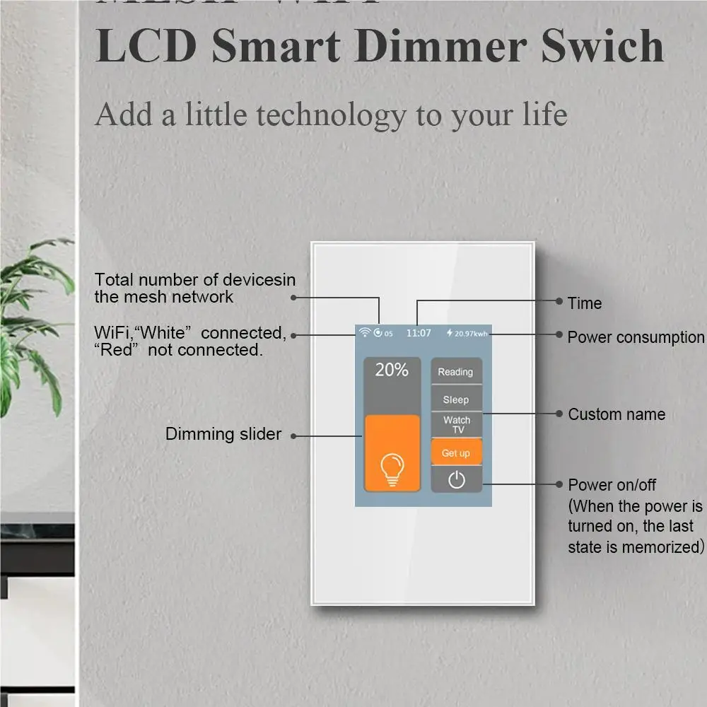 Smart Dimmer Switch for smart home work with Apple home kit and Smart life app