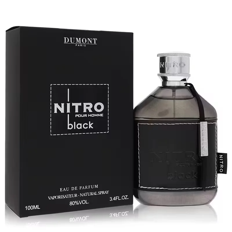 Dumont Nitro Black Eau De Parfum for Men - Arabian-Fragrance with Fruity Woody Floral Scent