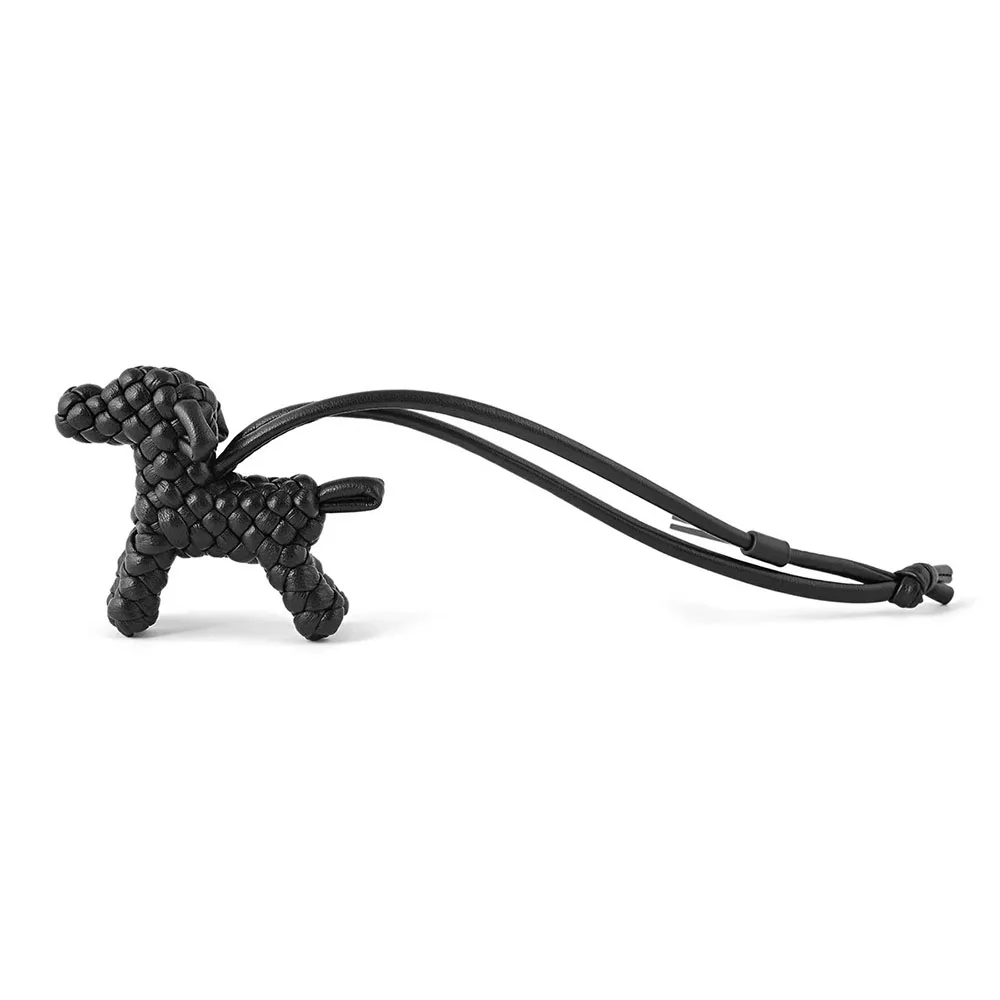 TOPHIGH Newly Woven Leather Dog Charm For Women's Bag Keychain Pendant Animal Ornament Decoration Bag Accessories Lovely