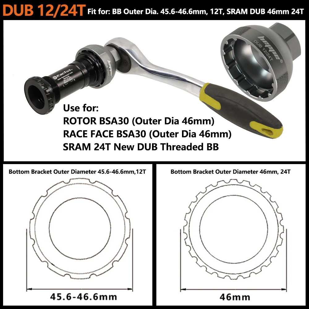 Fahrrad-Innen- und Entfernungswerkzeug für die Innenlager, BB-Abzieher-Werkzeug-Set, Fahrrad-Reparatur-Werkzeug-Set für die Innenlager BBR60 GXP DUB BB52 XT – Detail 10