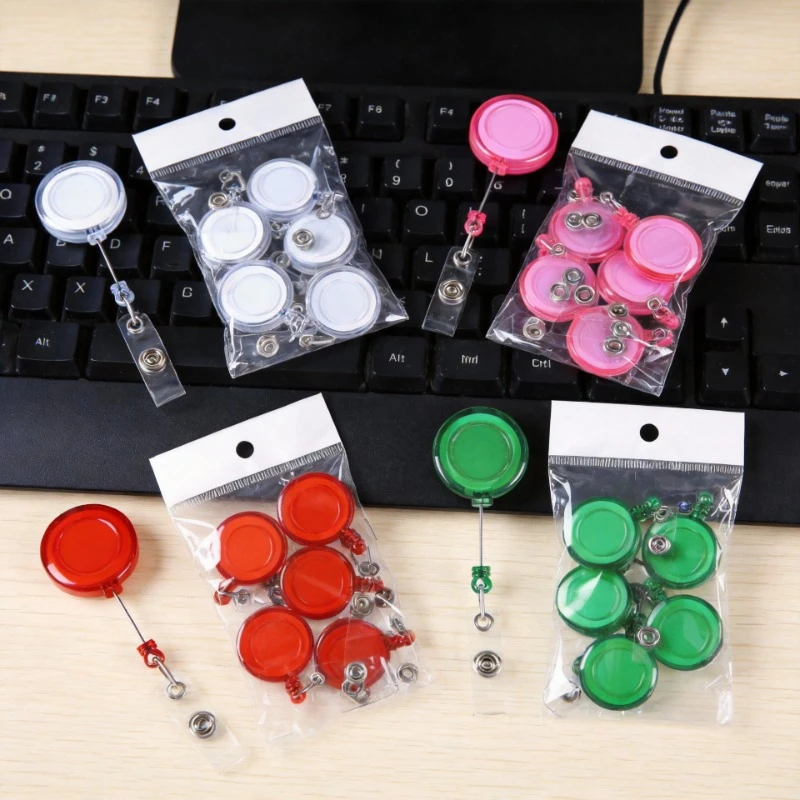 10Pcs/Lot Badge Reels Retractable Belt Keychain Clips for ID Tag Pass Work Card Accessories Working Permit Badge Holder Reel