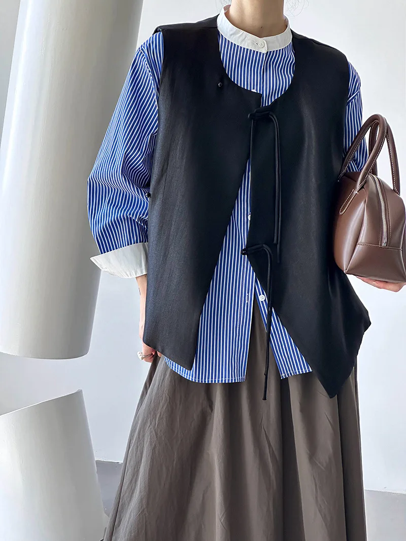 

Жилеты Жилеты Тонкие женские стеганые весенние с застежкой-стопкой Льняные минималистичные городские чистые эластичные удобные обычные модные для отдыха