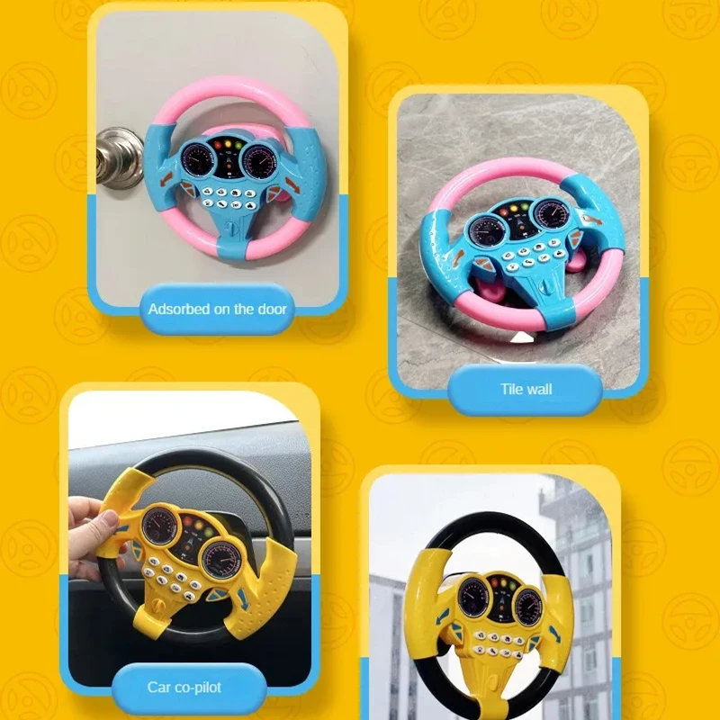 Infant Shining Eletric Simulation Steering Wheel Toy with Light Sound Kids Early Educational Stroller Steering Wheel Vocal Toys