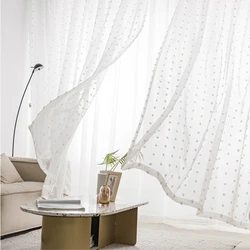 1Pc New modern white lace embroidered curtains Living room sheer tulle bedroom dining room voile curtains