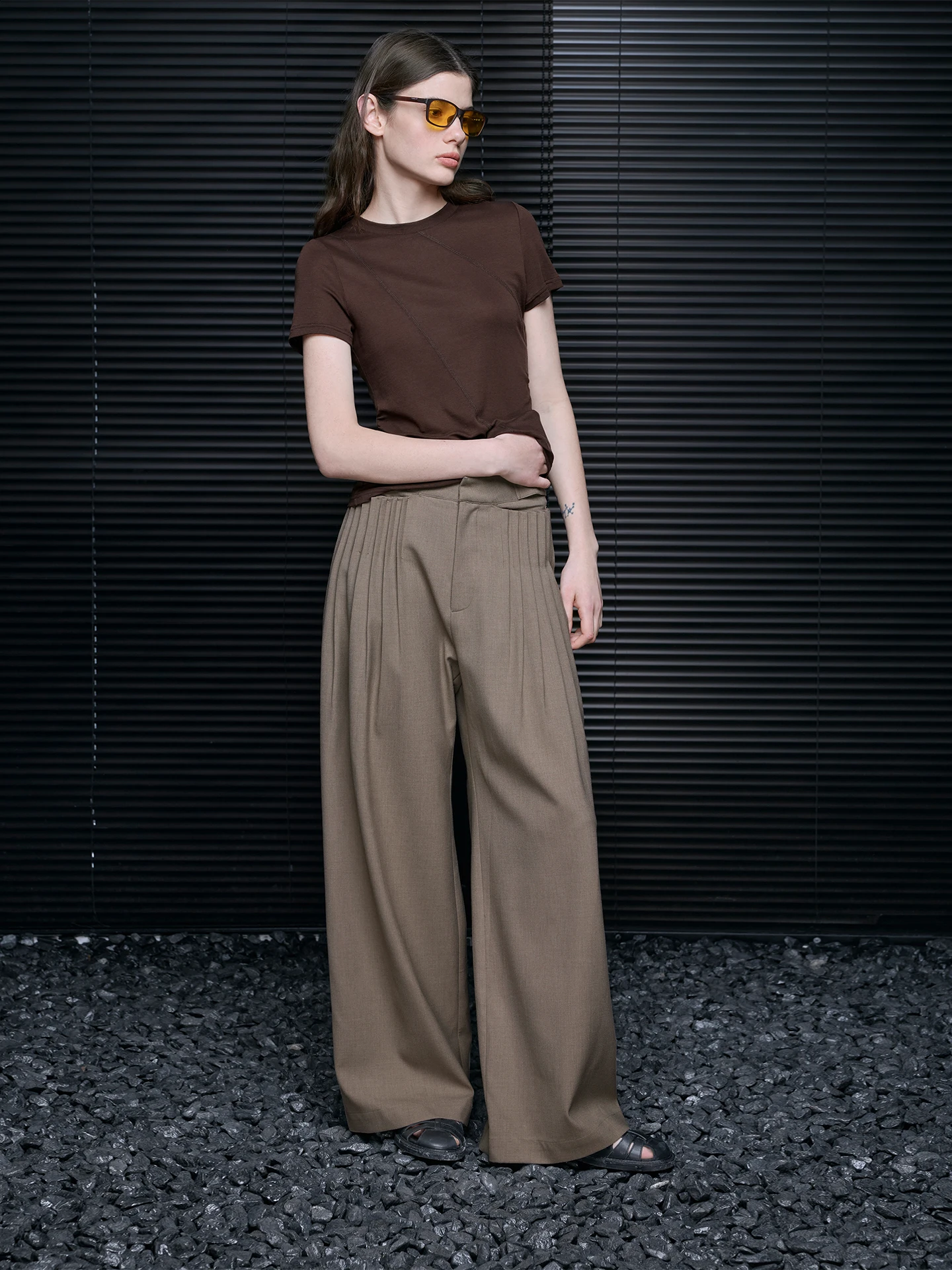 

Pure Color Wide Leg Pants Casual Straight Leg Trousers for Women Spring New Sle Loose Fit Versatile Ele High End