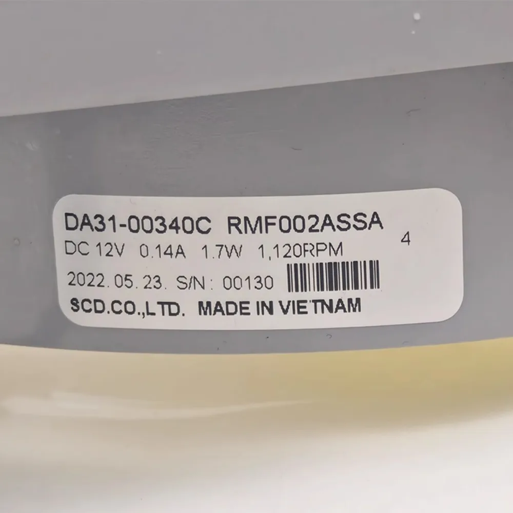 Frigorífico ventilador para Samsung, radiador do refrigerador, peças do congelador, RMF002ASSA, DA31-00340C, Novo