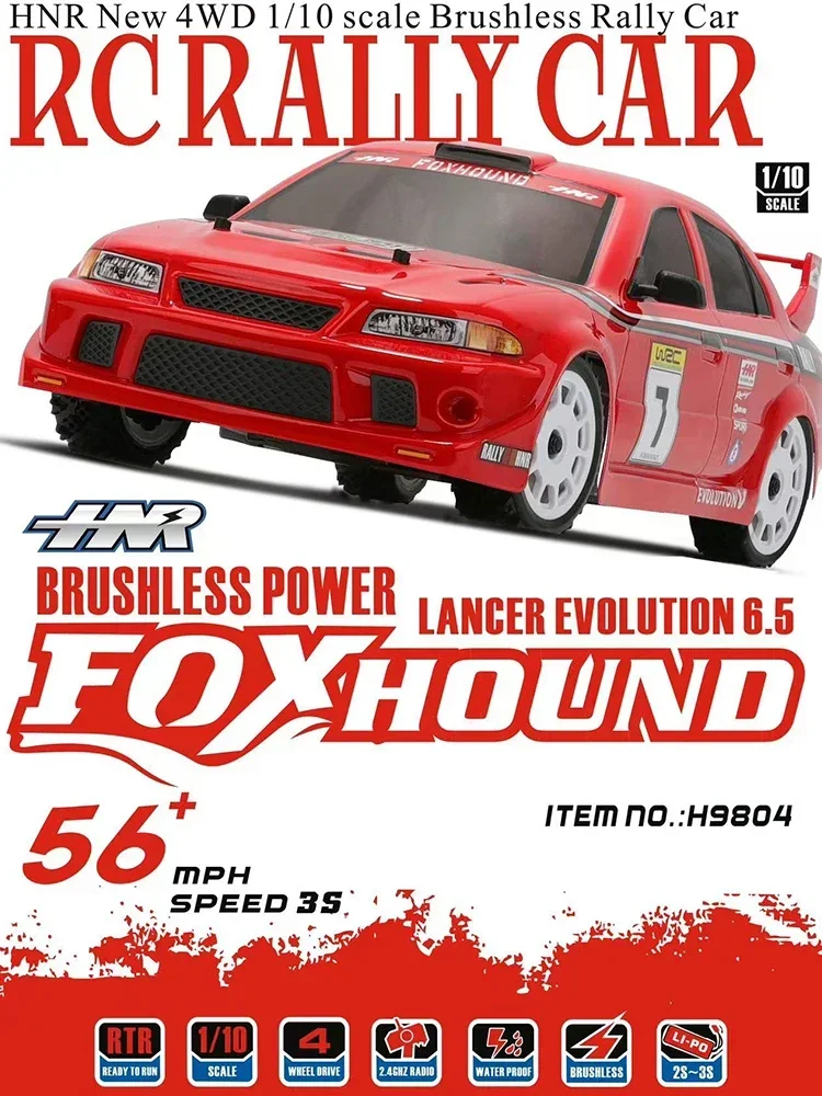 HNR H9804 FOXHOUND 1/10 Voiture à dérive Rc sans balais 4WD RTR - Voiture électrique télécommandée à grande vitesse pour adultes