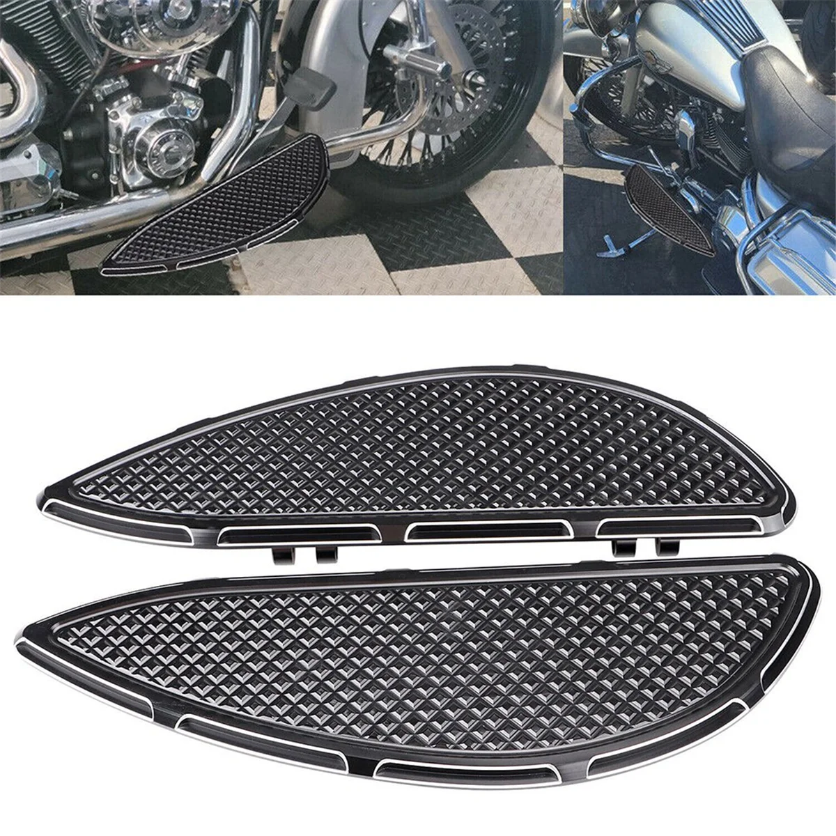 Driver Stretched Floorboards Foot Boards for Harley Electra Glide Dyna FLD