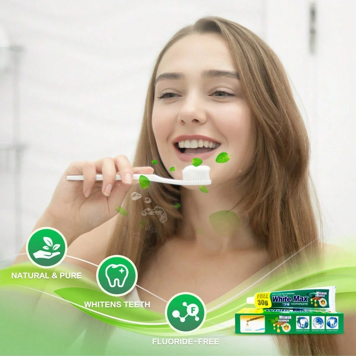 Natural Toothpaste with Miswak Essence Miswak Toothpaste Fluoride Free Toothpaste for Oral Gum Health Toothpaste For Dental Care
