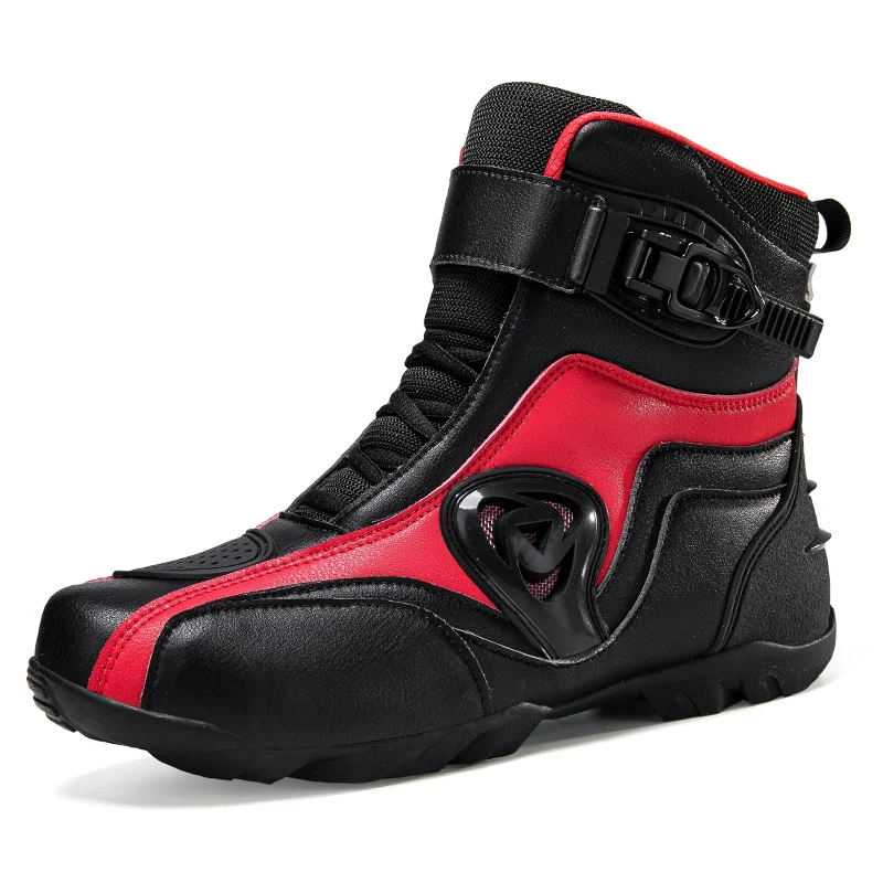 Motorcycle Boots Man Studded Boots Waterproof Motorcycle Shoes Wear-Resistant Motocross Boots Anti-Fall Motorcycle Equipment